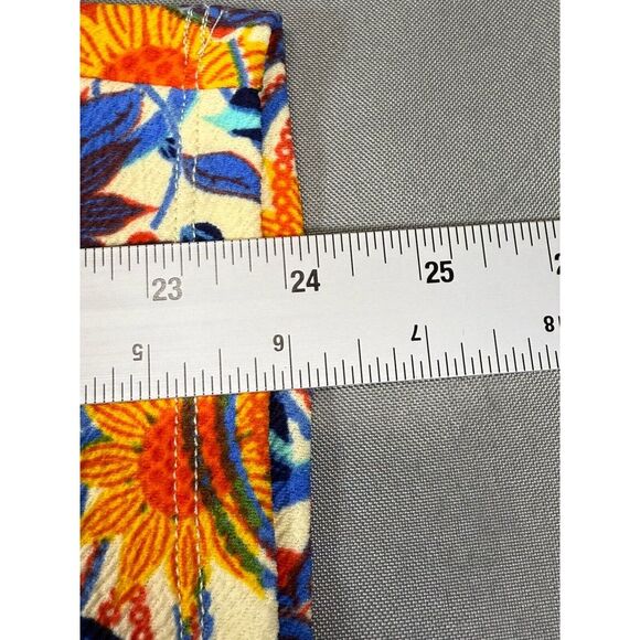 LULAROE CASSIE Pencil Skirt M Ivory Blue Yellow Daisy Red Paisley - Picture 7 of 8